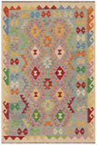 Rustic Turkish Kilim Maddox Hand-Woven Wool Rug - 4'3'' x 5'8''