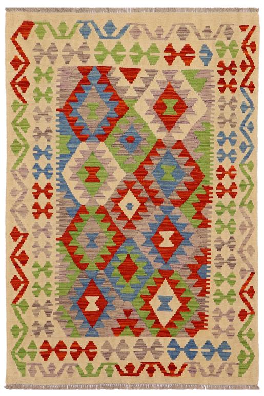 Flat Weave Kilim Antique Navaho Vintage handmade Geometric Kilim Rust Beige Hand-Woven Rectangle 100% Wool Area Rug 4x5 