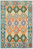 Retro Turkish Kilim Brennan Hand-Woven Wool Rug - 5'0'' x 6'6''