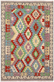 Bohemian Turkish Kilim Quinten Hand-Woven Wool Rug - 4'2'' x 5'10''