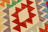 Flat Weave Kilim Antique Navaho Vintage handmade Geometric Kilim Beige Rust Hand-Woven Rectangle 100% Wool Area Rug 5x7 