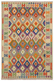 Retro Turkish Kilim Kendrick Hand-Woven Wool Rug - 5'6'' x 7'11''