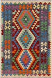 Retro Turkish Kilim Jane Hand-Woven Wool Rug - 3'5'' x 5'0''