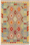 Bohemian Turkish Kilim Kyle Hand-Woven Wool Rug - 4'3'' x 5'11''