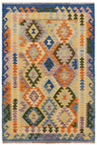 Southwestern Turkish Kilim Andrea Hand-Woven Wool Rug - 3'6'' x 5'0''