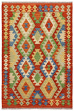 Rustic Turkish Kilim Xavier Hand-Woven Wool Rug - 3'5'' x 4'9''