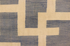 Flat Weave Kilim Antique Navaho Vintage handmade Modern Kilim Blue Beige Hand-Woven Rectangle 100% Wool Area Rug 5x7 