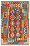 Rustic Turkish Kilim Crystal Hand-Woven Wool Rug - 4'10'' x 6'4''