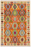 Retro Turkish Kilim Reginald Hand-Woven Wool Rug - 5'0'' x 6'5''