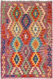 Bohemian Turkish Kilim Evelyn Hand-Woven Wool Rug - 3'6'' x 4'9''