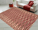 Flat Weave Kilim Antique Navaho Vintage handmade Modern Kilim Beige Maroon Hand-Woven Rectangle 100% Wool Area Rug 9x12 