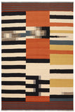 Flat Weave Kilim Antique Navaho Vintage handmade Modern Kilim Beige Rust Hand-Woven Rectangle 100% Wool Area Rug 8x10 