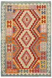 Bohemian Turkish Kilim Adison Hand-Woven Wool Rug - 4'3'' x 5'11''