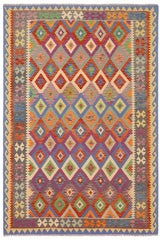 Flat Weave Kilim Antique Navaho Vintage handmade Geometric Kilim Rust Gray Hand-Woven Rectangle 100% Wool Area Rug 7x10 