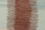 Flat Weave Kilim Antique Navaho Vintage handmade Modern Kilim Blue Brown Hand-Woven Rectangle 100% Wool Area Rug 8x11 