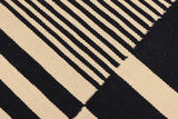 Flat Weave Kilim Antique Navaho Vintage handmade Modern Kilim Beige Black Hand-Woven Rectangle 100% Wool Area Rug 6x8 