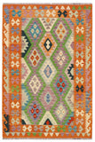 Tribal Turkish Kilim Sydney Hand-Woven Wool Rug - 4'2'' x 5'11''