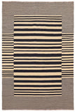 Flat Weave Kilim Antique Navaho Vintage handmade Modern Kilim Beige Black Hand-Woven Rectangle 100% Wool Area Rug 6x8 