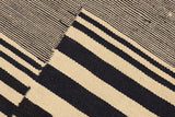 Flat Weave Kilim Antique Navaho Vintage handmade Modern Kilim Beige Black Hand-Woven Rectangle 100% Wool Area Rug 6x8 