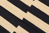 Flat Weave Kilim Antique Navaho Vintage handmade Modern Kilim Beige Black Hand-Woven Rectangle 100% Wool Area Rug 6x8 