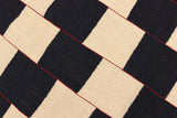 Flat Weave Kilim Antique Navaho Vintage handmade Modern Kilim Beige Black Hand-Woven Rectangle 100% Wool Area Rug 6x8 