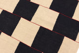 Flat Weave Kilim Antique Navaho Vintage handmade Modern Kilim Beige Black Hand-Woven Rectangle 100% Wool Area Rug 6x8 