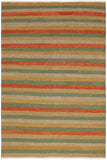 Flat Weave Kilim Antique Navaho Vintage handmade Modern Kilim Rust Gold Hand-Woven Rectangle 100% Wool Area Rug 8x10 