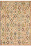 Rustic Turkish Kilim Jade Hand-Woven Wool Rug - 8'3'' x 9'7''