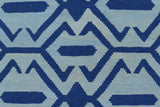 Flat Weave Kilim Antique Navaho Vintage handmade Modern Kilim Blue Blue Hand-Woven Rectangle 100% Wool Area Rug 4x6 