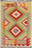 Southwestern Turkish Kilim Arturo Hand-Woven Wool Rug - 2'0'' x 3'2''