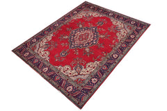 Traditional handmade Persian vintage distressed Red Blue Hand Knotted RECTANGLE 100% WOOL area rug 10 x 13