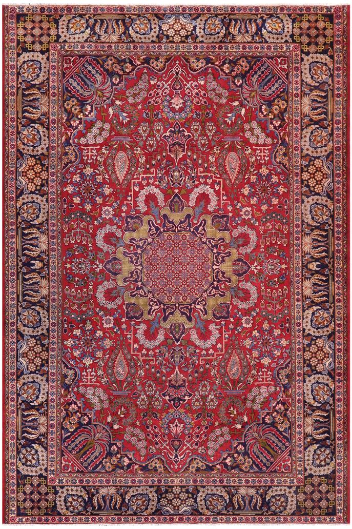 Traditional handmade Persian vintage distressed Red Blue Hand Knotted RECTANGLE 100% WOOL area rug 9 x 12