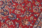 handmade Traditional Kashan Red Blue Hand Knotted RECTANGLE 100% Wool Pile area rug 10x14