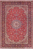 handmade Traditional Kashan Red Blue Hand Knotted RECTANGLE 100% Wool Pile area rug 10x14