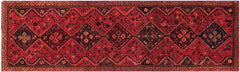 handmade Traditional Tabriz Red Blue Hand Knotted RUNNER 100% Wool Pile area rug 3x10