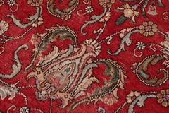 Traditional handmade Persian vintage distressed Red Beige Hand Knotted RECTANGLE 100% WOOL area rug 8 x 11