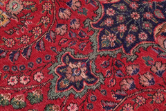 Traditional handmade Persian vintage distressed Red Blue Hand Knotted RECTANGLE 100% WOOL area rug 7 x 10