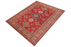 handmade Geometric Super Kazak Red Beige Hand Knotted RECTANGLE 100% WOOL area rug 9 x 12