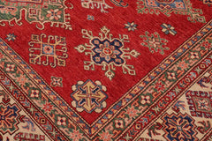 handmade Geometric Super Kazak Red Beige Hand Knotted RECTANGLE 100% WOOL area rug 9 x 12