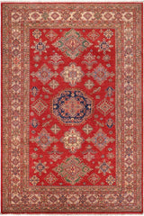 handmade Geometric Super Kazak Red Beige Hand Knotted RECTANGLE 100% WOOL area rug 9 x 12