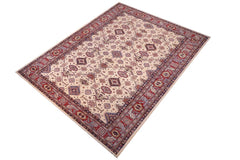 handmade Geometric Super Kazak Beige Red Hand Knotted RECTANGLE 100% WOOL area rug 12 x 16