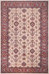 handmade Geometric Super Kazak Beige Red Hand Knotted RECTANGLE 100% WOOL area rug 12 x 16