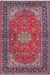 Traditional handmade Persian vintage distressed Red Blue Hand Knotted RECTANGLE 100% WOOL area rug 10 x 16