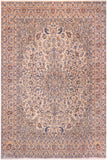 Vintage Antique Nahin Walter Beige Peach Hand Knotted Wool Rug- 11'9'' x 16'11''