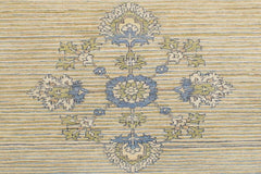 handmade Modern Kafkaz Beige Blue Hand Knotted RECTANGLE 100% WOOL area rug 5  x 6 