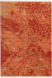 Contemporary Ziegler Cara Rust/Gray Wool Rug - 3'4'' x 4'11''