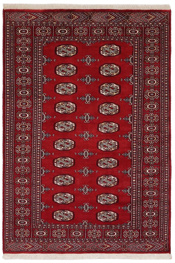 handmade Geometric Bokhara Red Gray Hand Knotted RECTANGLE 100% WOOL area rug 4 x 6