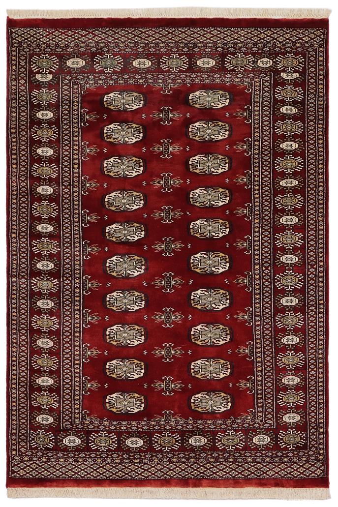 handmade Geometric Bokhara Red Gray Hand Knotted RECTANGLE 100% WOOL area rug 4 x 6