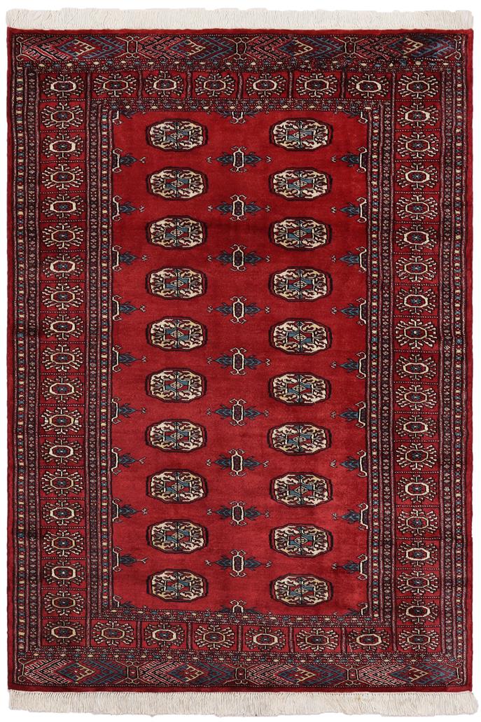 handmade Geometric Bokhara Red Blue Hand Knotted RECTANGLE 100% WOOL area rug 4 x 6