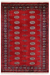 handmade Geometric Bokhara Red Blue Hand Knotted RECTANGLE 100% WOOL area rug 4 x 6